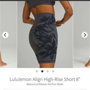 Lululemon Athletica Align Botanical Bloom High-Rise Shorts - Black